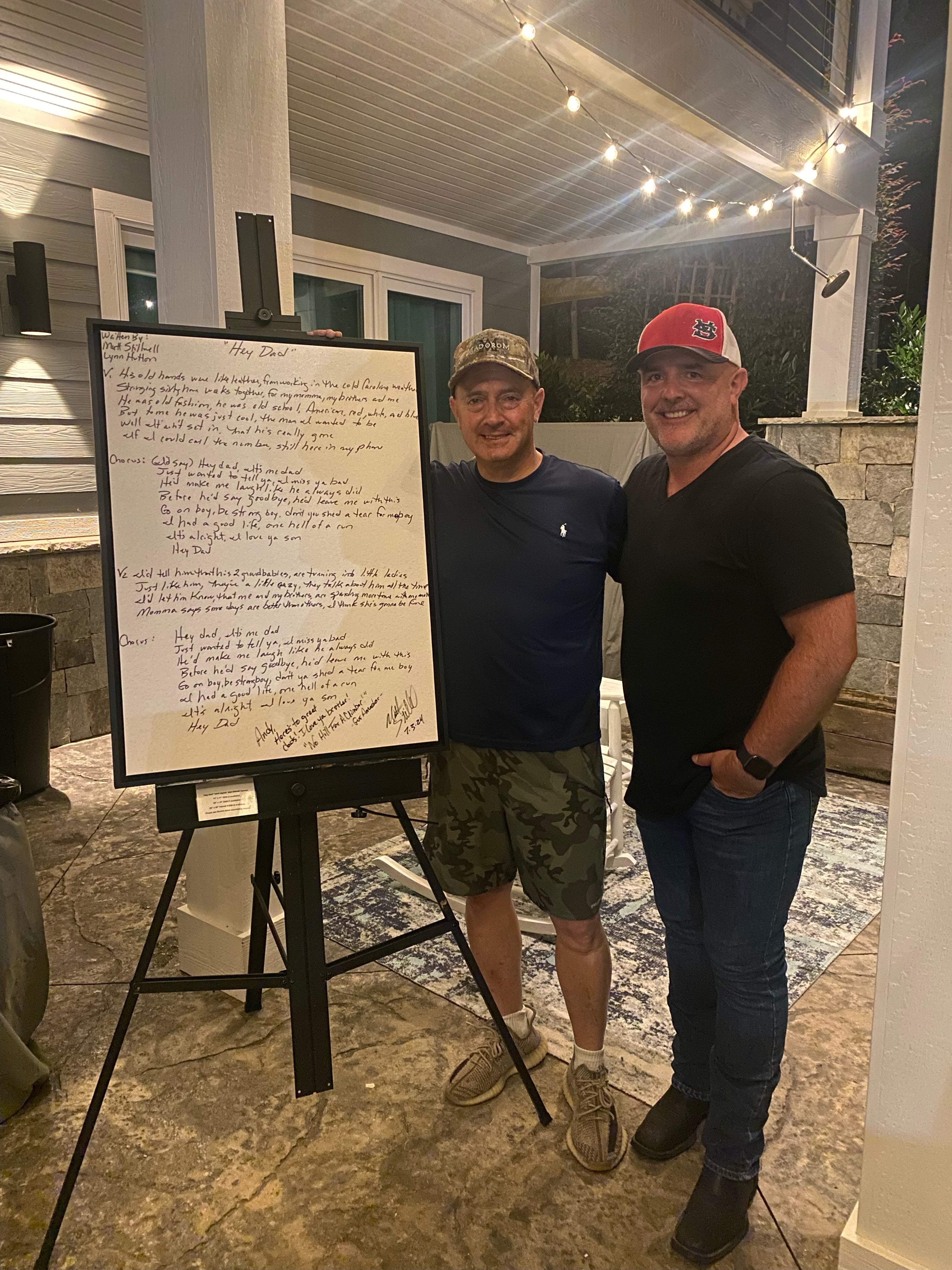Signed Hey Dad Handwritten Lyrics on Canvas